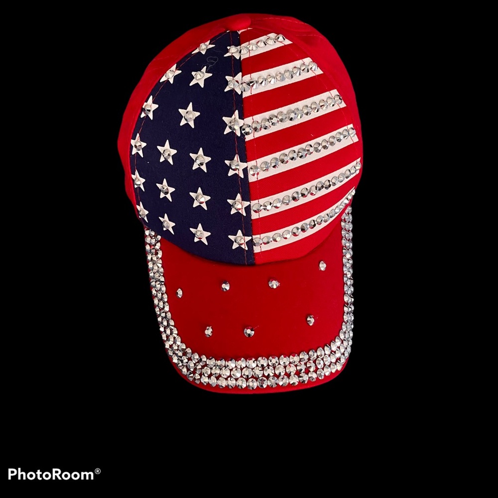 CRuoxibb USA Baseball Cap Sparkle USA Flag Hat